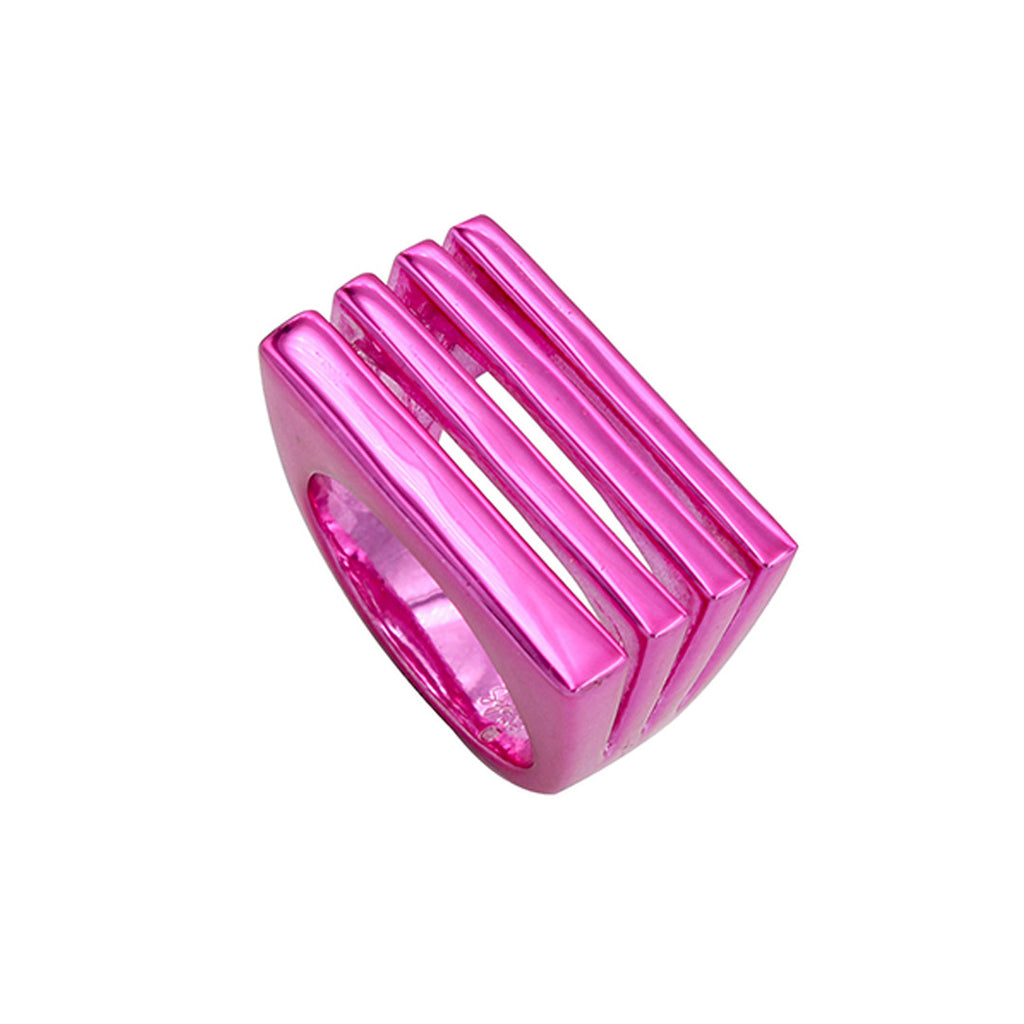 Leah Four In One Stacked Ring - Fuchsia